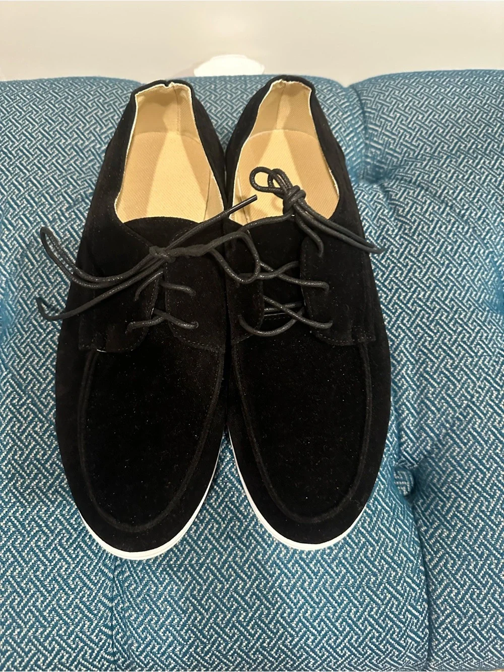 Men's Black Suede Lace-Up Shoes